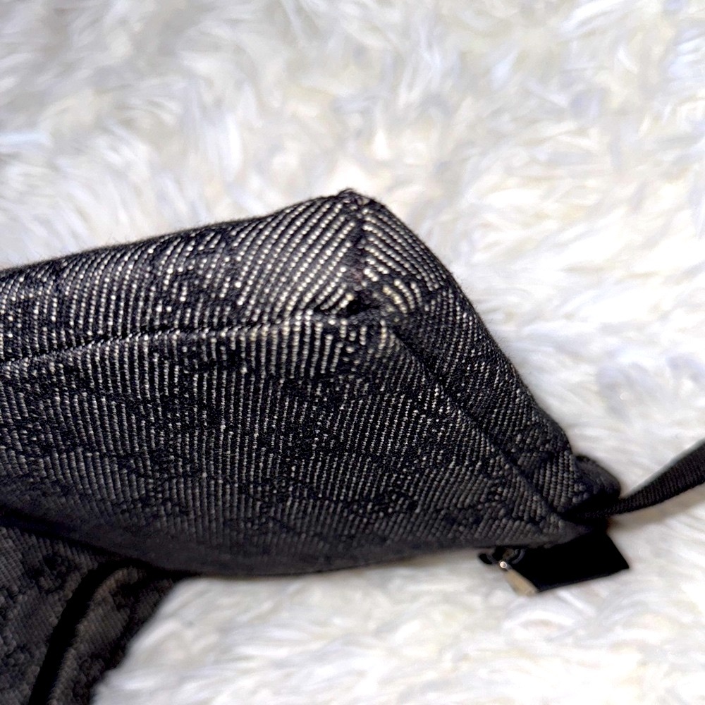 GUCCI Black and Charcoal Gray Monogram Belt Bag - Picture 9 of 12